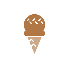 Ice cream icon in flat color style