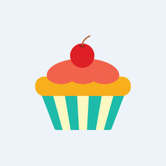 Cupcake with cherry Illustration