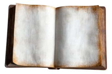 Naklejka premium Open book with empty pages ready for writing, cut out