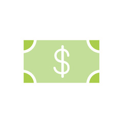 Money icon in flat color style