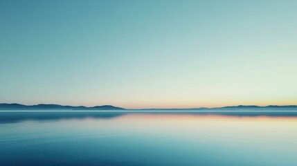 Fototapeta premium Tranquil Lake Sunset, Serene Mountain Reflection