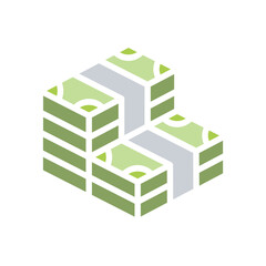 Money, wealth icon in flat color style