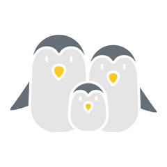 Penguin icon in flat color style