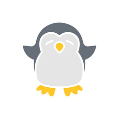 Penguin icon in flat color style