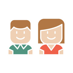 Toilet sign icon in flat color style