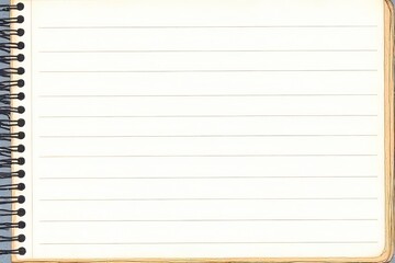 Blank Lined Spiral Notebook Page for Writing or Note Taking