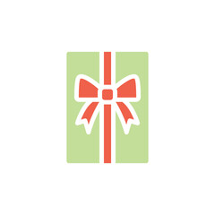 Gift icon in flat color style