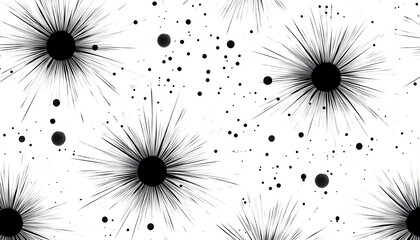 Abstract Black Ink Starburst Pattern