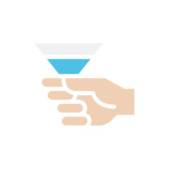 Cocktail icon in flat color style