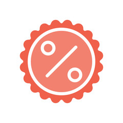 Discount tag icon in flat color style