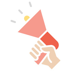 Promotion icon in flat color style