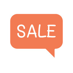 Sale icon in flat color style