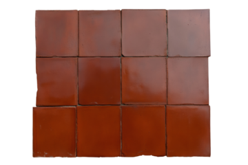 Orange tile floor arrangement for interior use, cut out
