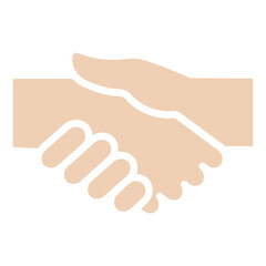 Shake hands icon in flat color style