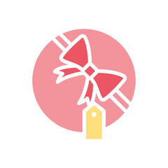 Gift icon in flat color style