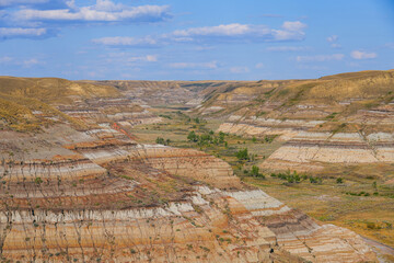 Willow Creek Valley as seen from Hoodoos Trail in the badlands near Drumheller, Alberta, Canada