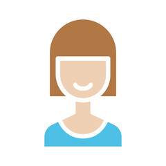 Mother icon in flat color style