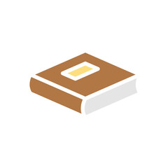 Book icon in flat color style