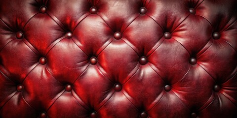 Fototapeta premium Deep Crimson Leather Upholstery A Luxurious Textured Background Featuring Button Tufting Detail