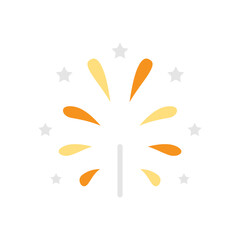 Firework icon in flat color style
