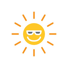 Sunny icon in flat color style
