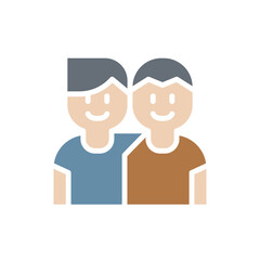 Fototapeta premium Friends icon in flat color style