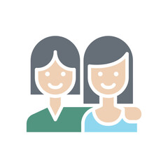 Fototapeta premium Friends icon in flat color style