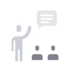 Presentation icon in flat color style