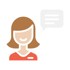 Real estate agent icon in flat color style