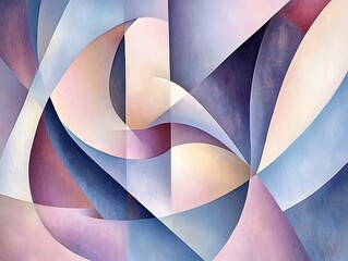 Abstract Geometric Shapes in Soft Colors
