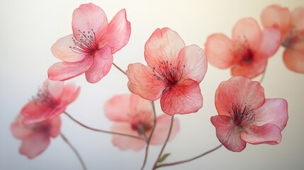 Delicate pink flowers with soft petals, showcasing natural beauty and elegance.