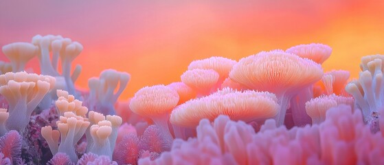 Vibrant coral growth underwater ocean floor nature colorful environment close-up view marine life concept