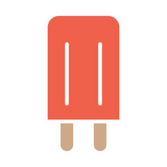 Ice cream icon in flat color style