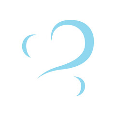 Wind icon in flat color style