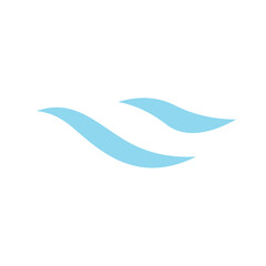 Wind icon in flat color style