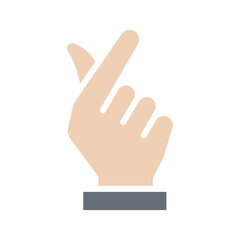 Mini heart finger icon in flat color style