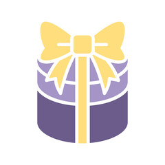 Gift icon in flat color style