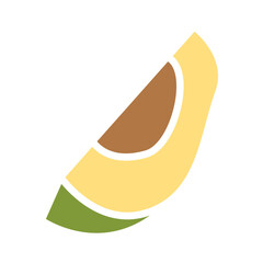 Avocado icon in flat color style