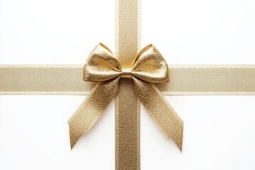 Fototapeta premium Golden ribbon isolated on white background
