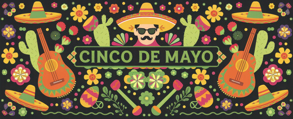 Obraz premium cinco de mayo illustration 