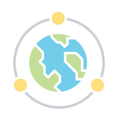 Online icon in flat color style