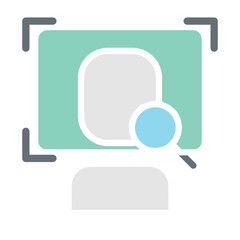 Face detection icon in flat color style