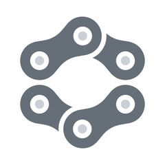 Chain icon in flat color style