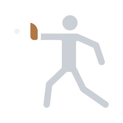 Catcher, Baseball player icon in flat color style