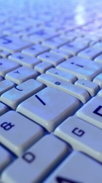 Animated Keys of a keyboard in macro lens