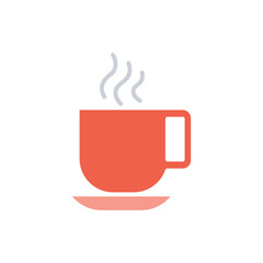 Coffee icon in flat color style