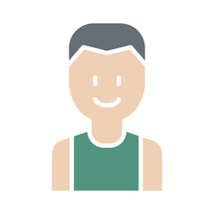 Sportsman icon in flat color style