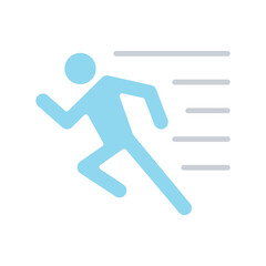 Running icon in flat color style