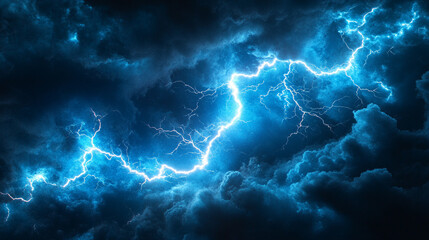 A dynamic burst of bright blue electric energy illuminates a dark background, symbolizing power, innovation, and high-voltage intensity with vibrant electric currents flowing dynamically