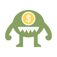 Business war icon in flat color style